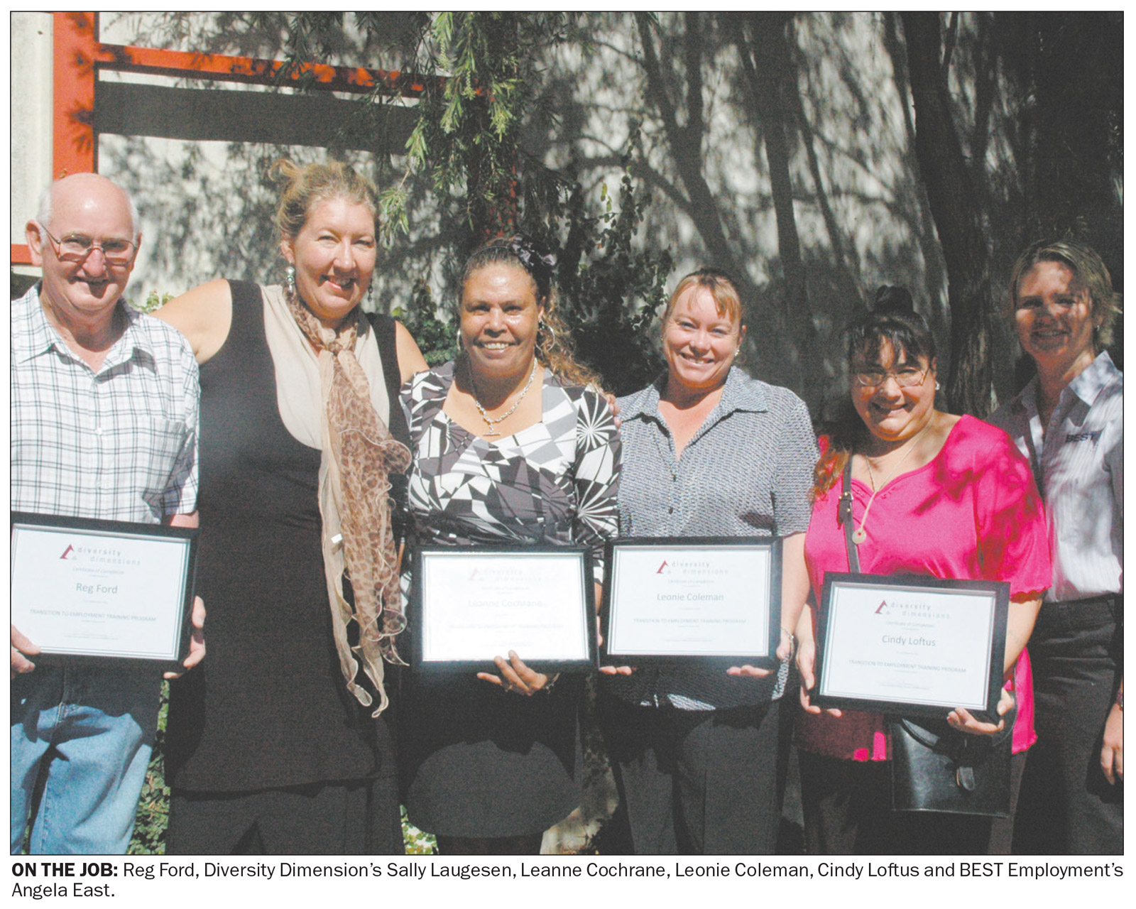 local job seekers holding the certificates awarded from a three day pre-employment training courses